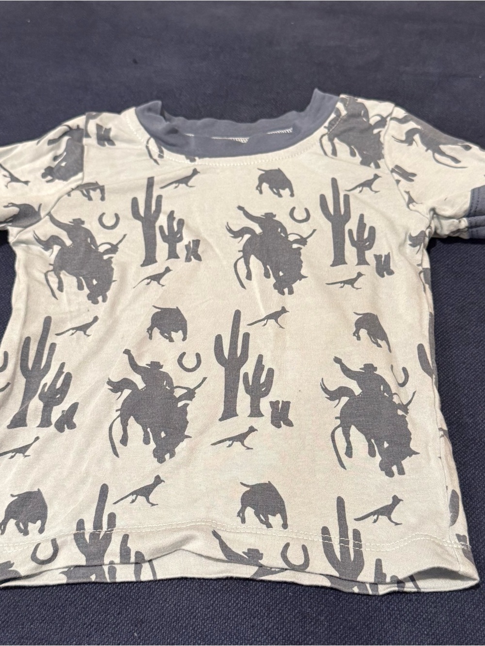 kate quinn Blue Cowboy Rodeo Short-Sleeve Tee 6-12m Bamboo Stretch